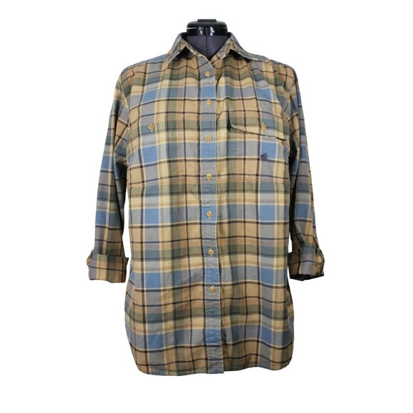 Lauren Ralph Lauren women's brushed cotton‎ button front plaid shirt 1X - Picture 1 of 11
